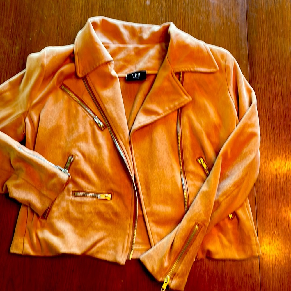 Faux suede moto jacket